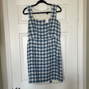 NWT Ann Taylor Blue and White Checkered Dress